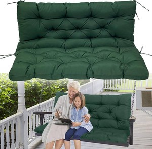 Swing Replacement Cushions with Backrest, Waterproof Porch Bench Cushions 2-3 Seater Glider Cushion for Outdoor Furniture Garden Recliner Patio Sofa Pads(Dark Green 40x40 inch)