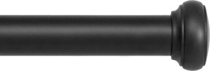 Kenney - Weaver Curtain Rod, Rust-Resistant Textured Steel for Indoor or Covered Outdoor Use, 1 Diameter, Adjustable 72 144, Durable Support for Curtains, Black