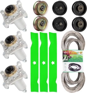 $180 48 inch Deck Rebuild Kit for Husqvarna 2748GLS 2448T YTH2348 Includes 3 Spindle 532187292 3 Blade 21547939 2 Idler 177968 2 Idler 196104 2 Idler 196106