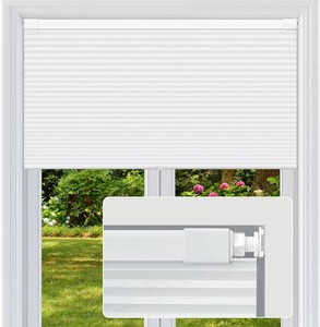 Cordless Cellular Shades, No Drill No Tools Light Filtering Honeycomb Shades, Pleated Blinds for Windows, Easy to Install, White 33 W x 48 H