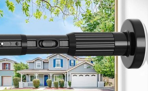 Tension Curtain Rod Black Shower Rod 40-118IN Long Curtain Rods No Drilling Adjustable Tension Rods of Shower or Bathroom Outdoor Window Patio Diameter 1.26In