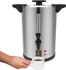 $135 Valgus Commercial Stainless Steel Coffee Urn 110 Cup 16L Coffee Maker  reusable filter no paper filters,lockable spill-proof lid,keep warm mode,for catering wedding church office restaurant