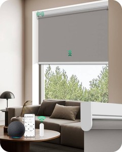 Allesin Motorized Blinds with Remote  Automatic Blackout Roller Shades, Easy Install & Smart Control Electric Blinds for Home Office, Living Room (Gray 38 W x 72 H)