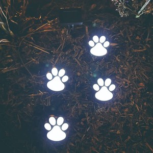 Patriot Lighting  Solar Integrated LED Paw Print Landscape Light