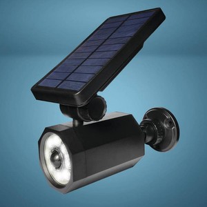 Patriot Lighting  Black LED Solar Powered Motion Sensor Outdoor Security Spot Light with Remote