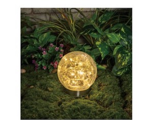 Patriot Lighting  Ambrose Crackle Globe Stainless Steel LED Path Landscape Light