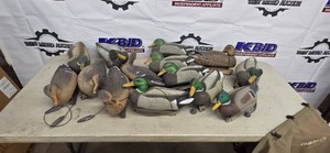 14 full-body and sleeper-style mallard duck decoys