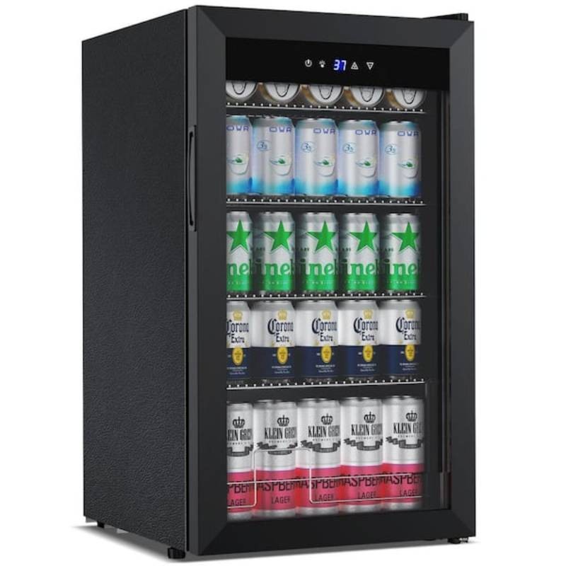 Shop TITTLA 17.5 in. 130 Plus Cans Beverage Cooler Single Zone Adjustable Interior Space Portable Beverage Refrigerator in Black