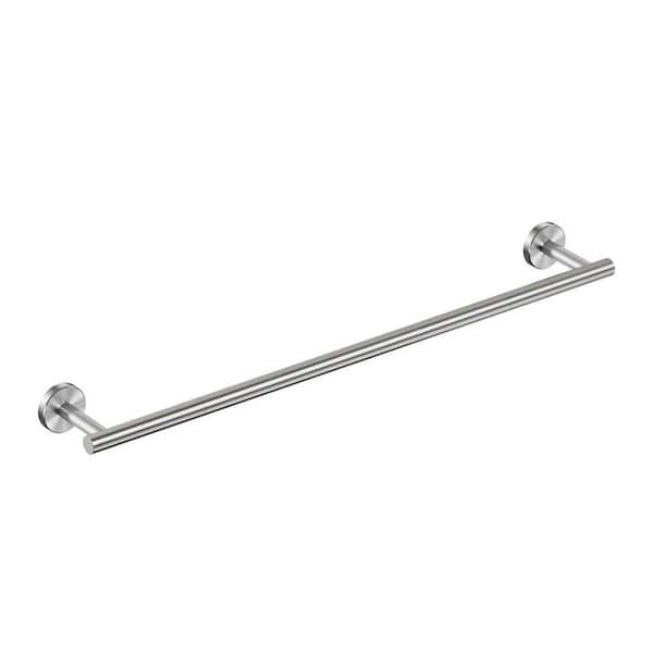 FORIOUS 24 in. Wall Mounted Single Towel Bar in Brushed Nickel