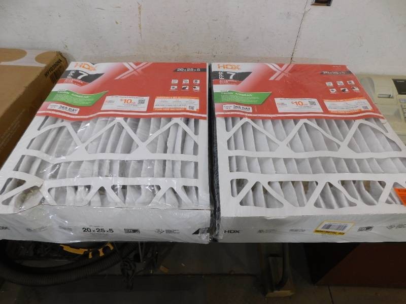 (2) HDX 20 in. x 25 in. x 5 in. Trion AirBear Replacement Pleated Air Filter FPR 7, MERV 10