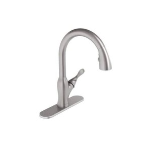 Elkay Avenue Single-Handle Pull-Down Sprayer Kitchen Faucet in Satin Lustrous Steel