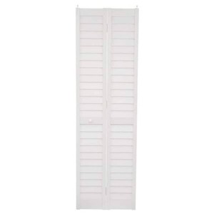 Home Fashion Technologies 24 in. x 80 in. 3 in. LouverLouver White PVC Composite Interior Bi-Fold Door