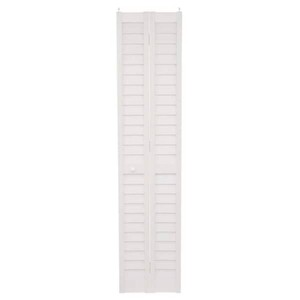 Home Fashion Technologies 18 in. x 80 in. LouverLouver Hollow Core White Vinyl Composite Interior Bi-Fold Door