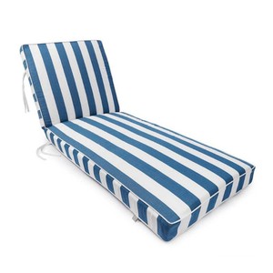 Sherry Kline Cabana Stripe Reversible Outdoor Chaise Lounge With Contrast Cord NavyWhite 24WX72LX4