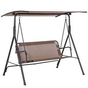 Outsunny Seats 2-Adults Patio Swing Chair with Canopy