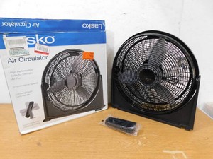 Lasko 20 in. 3 Speed Air Circulator Floor Fan for Home in Black with Wall Mount Option, Full Range Pivoting Head, Carry Handle
