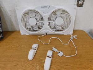Shop Hampton Bay 9 in. 3-Speed Digital Window Fan in White