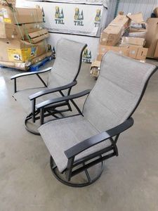 6 Piece Patio Set, 4 Dining Chairs, 2 Rocker Swivel Chairs - Matching