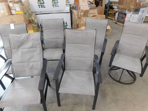 6 Piece Patio Set, 4 Dining Chairs, 2 Rocker Swivel Chairs - Matching