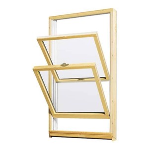 Andersen 400 Series 33-58 in. x 52-78 in. Clad Wood Double-Hung Window wLow-E Glass, White ExtPine Int & Stone Hardware