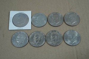 8 1970s Eisenhower Dollar Coins