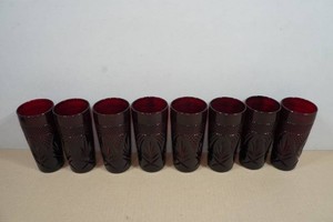Antique Cristal DArques-Durand Ruby Red Tumblers