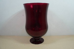 Vintage Italian Ruby Red Pedestal Glass Vase