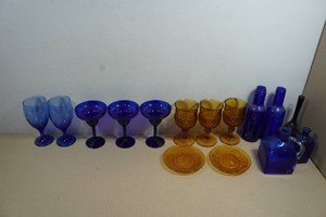 Assorted Vintage Colored Glass Pieces