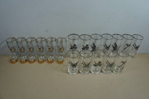 Vintage German Boot Beer Glasses and Sportsman Highball Glasses