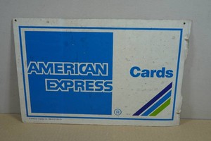 Vintage American Express Metal Advertisement Sign