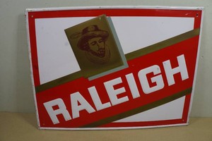 Vintage Tin Litho Raleigh Cigarettes Sign