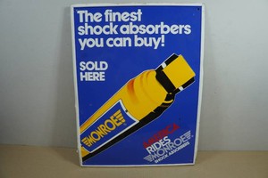 Vintage Monroe Shock Absorbers Raised Metal Sign