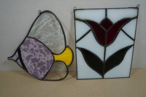 Vintage Stained Glass Window Panels
