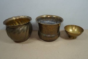 3 Brass Pots