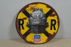 Vintage Style Metal Sign - Railroad Crossing