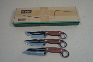 Set of Three Damascus Style Blade Knives