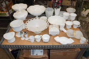 Assorted Vintage White Milk Glass Pieces