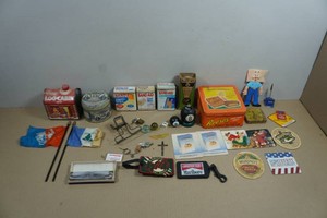Assorted Collectibles - Tins, Key Chains, Coasters