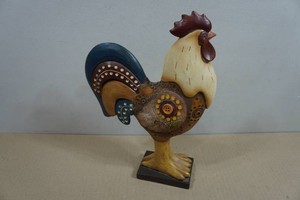 12 Wooden Folk Art Rooster