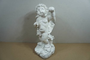 White Resin Cherub Angel Statue