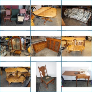 Large Assortment of Furniture and Lamps - Chairs, Couch, Hutch, Tables, Sewing Cabinet