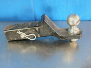 Black steel trailer hitch ball mount