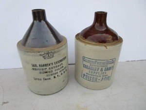 Browntop Stoneware Crock Jugs