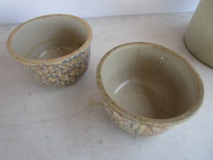 Spongeware Ribbed Bowls