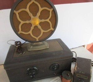 Antique Atwater Kent Radio, Speaker, Booster