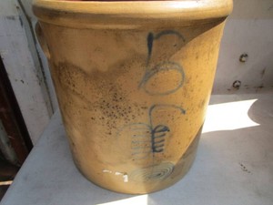 Salt Glaze #5 Crock, cracked