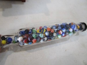 Vintage Rolling Pin & Marbles