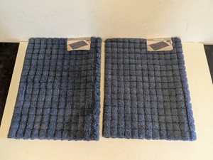(2) NEW SOFT GRID BATH MAT BLUE