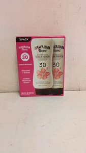 HAWAIIAN TROPIC SPF 30 LIGHTWEIGHT RADIANT SHEER SUNSCREEN LOTION 2PK