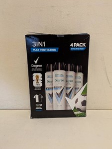 NEW DEGREE 3-IN-1 SPRAY DEODORANT 4PK